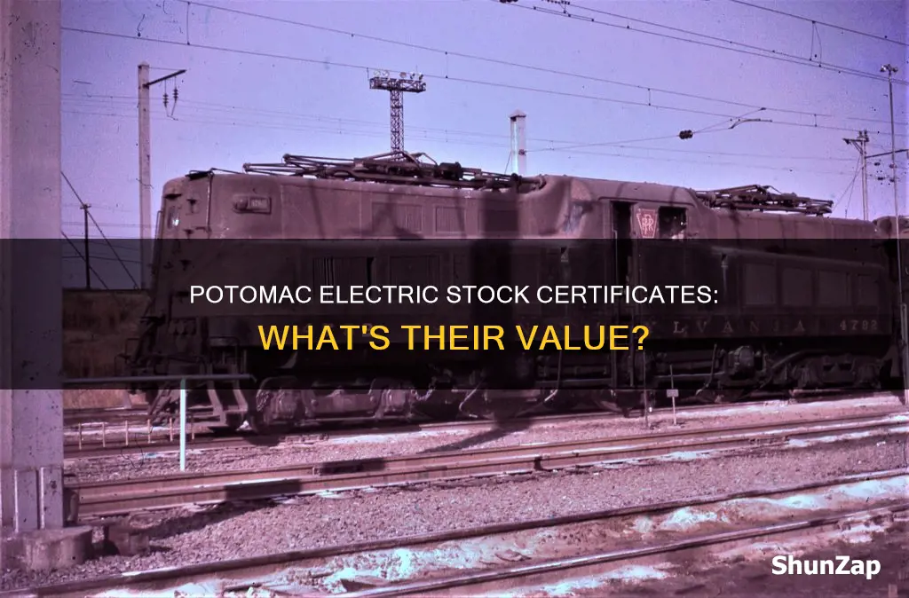 what is potomac electric stock certificates worth