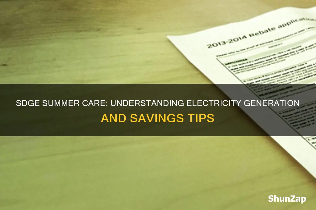 what is sdge summer care electricity generation