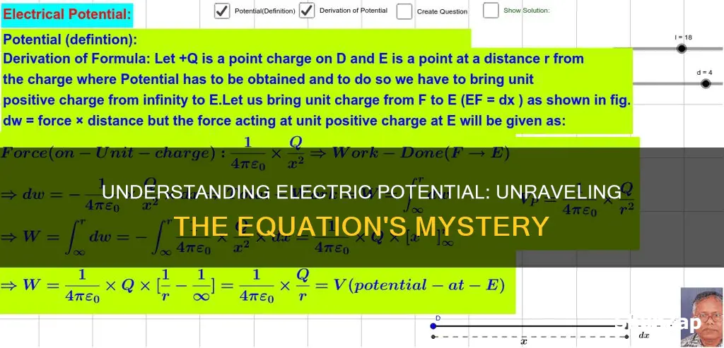 what is the equation for electric potential