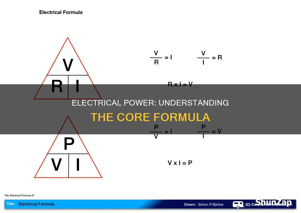 what is the formula for electrical pwer