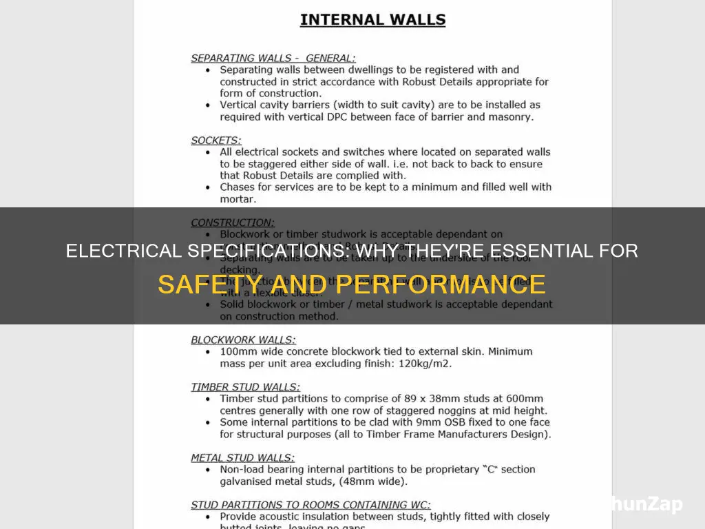 what is the purpose of electrical specifications