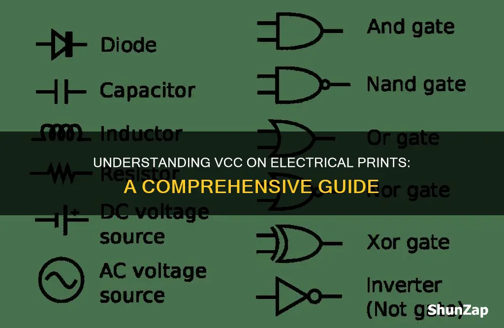 what is vcc on a electrical print