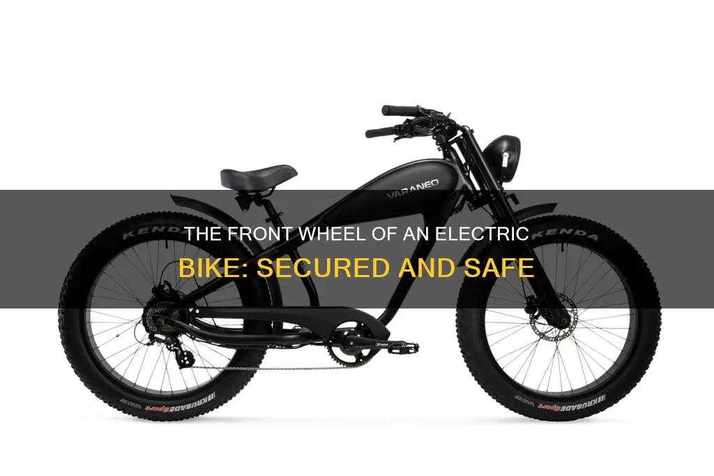 what keeps front wheel on electric bike on