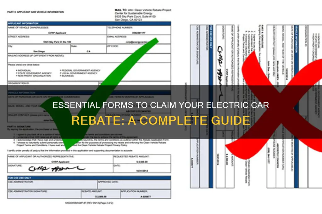what kind of form need to file electric car rebate