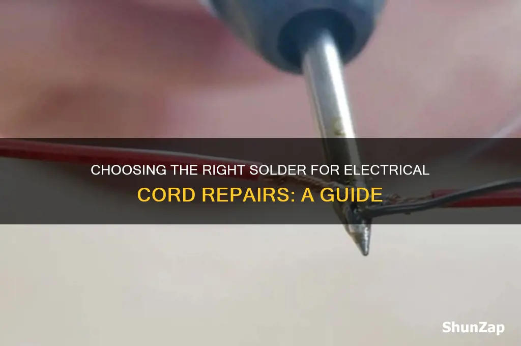 what kind of saulder to use on electrical cord