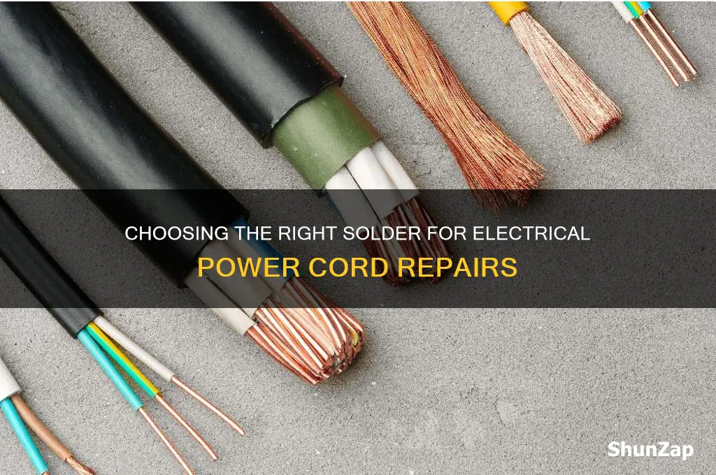 what kind of solder to use on electrical power cord
