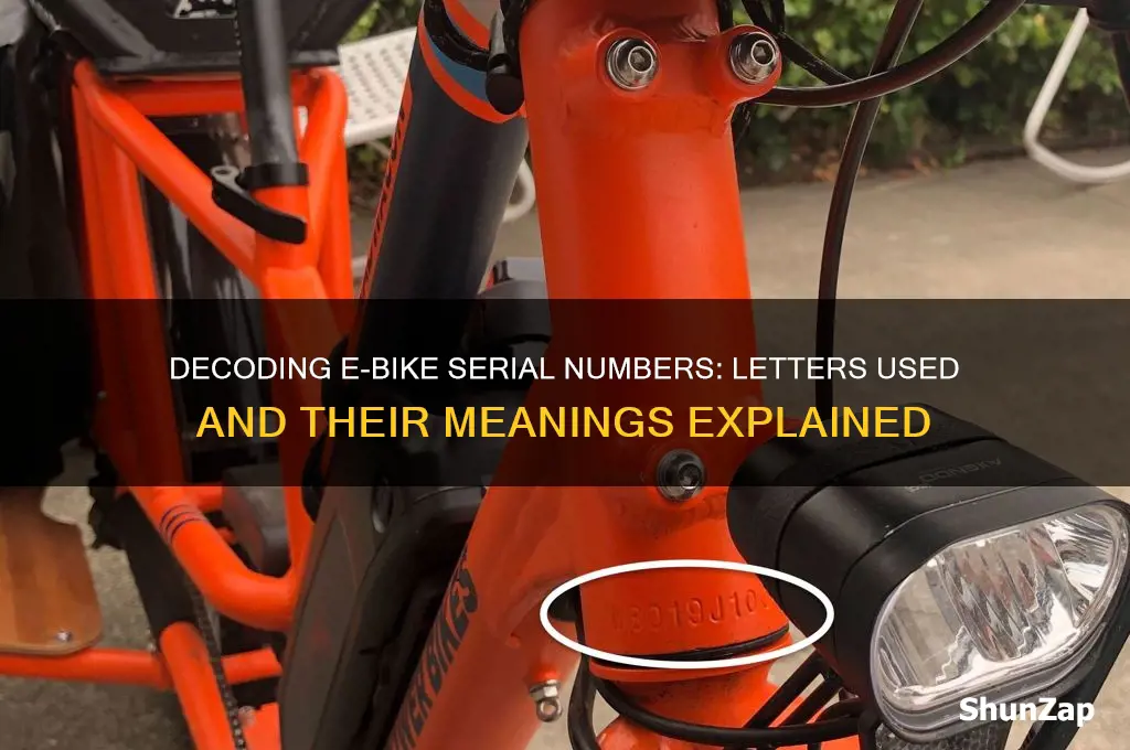 what letters do electric bicycle serial numbers use