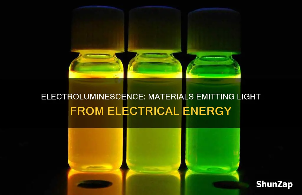 what materials emits light when electrical energized