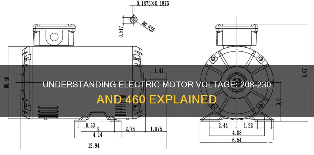 what mean 208-230 460 on a electric moto