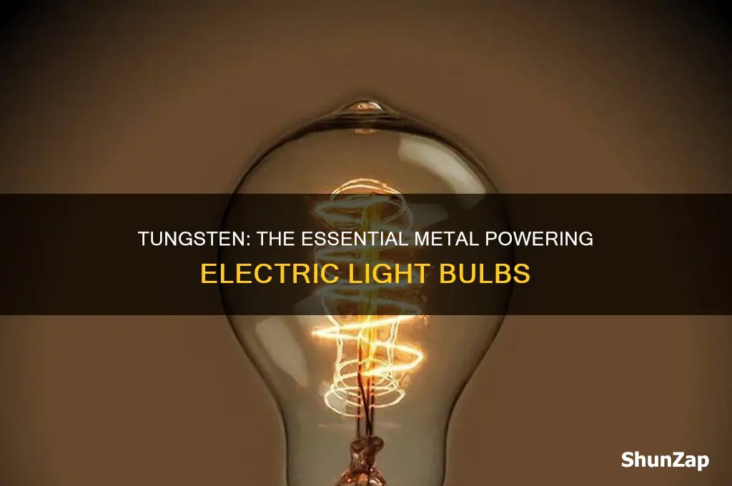 what metal is used in electric light bulbs