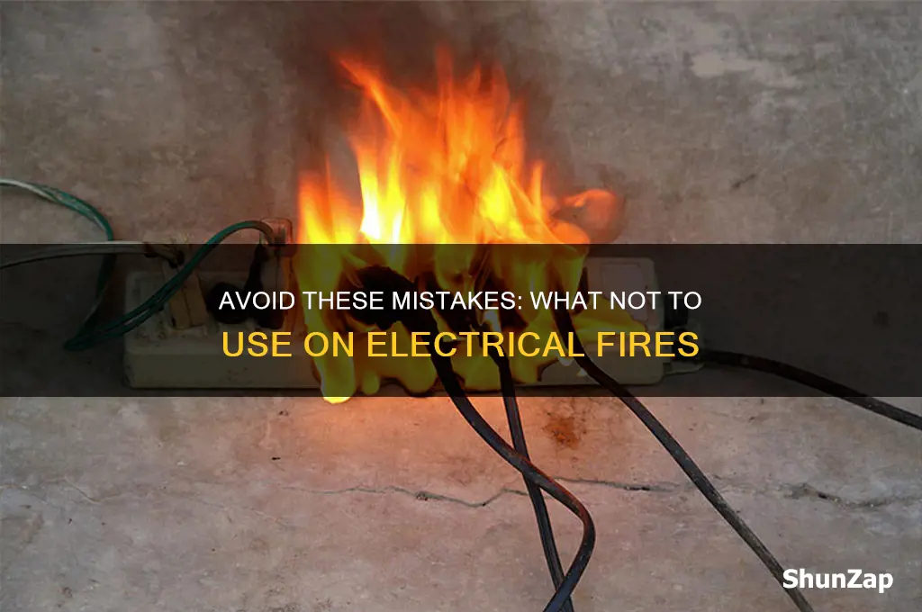 what not to use on electrical fire