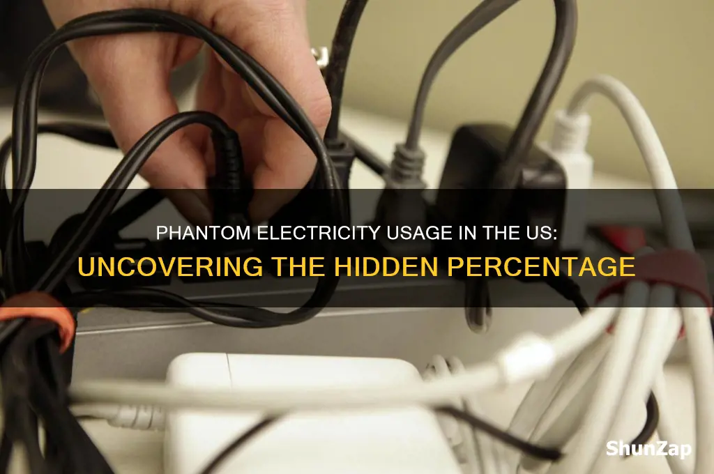 what percent of phantom electricity is used in us