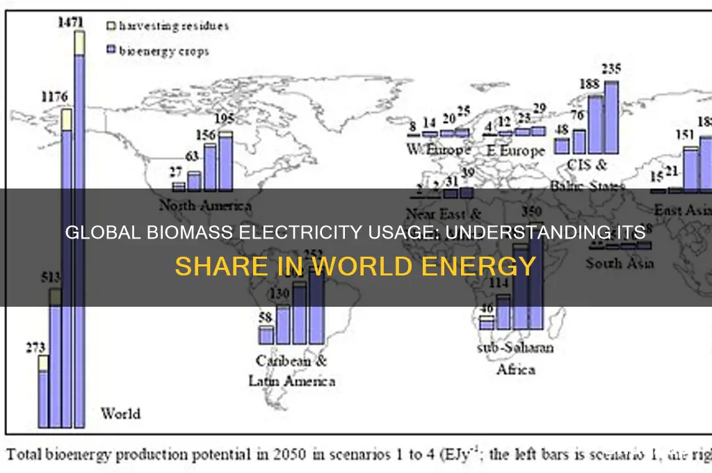 what percentage of biomas electricity does the world use