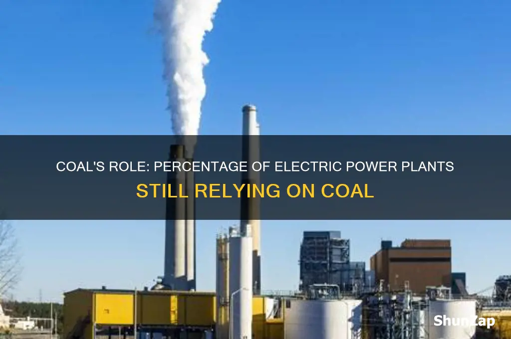 what percentage of electric power plants use coal