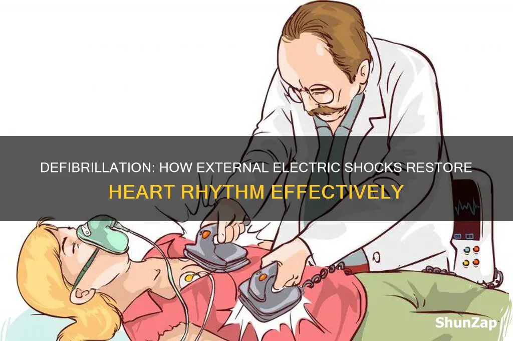 what procedure uses external electric shocks to restore the heart