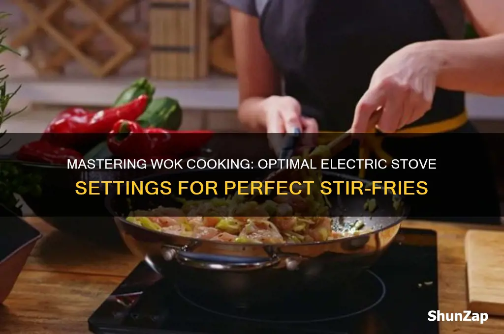what setting on electric stove for using a wok