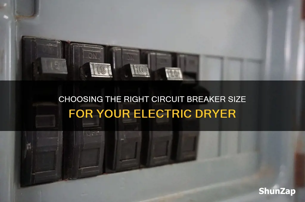 what size circuit breaker to use for an electric dryer