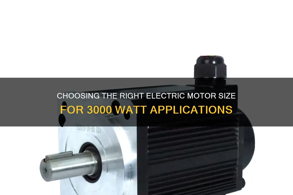 what size electric motor can i use with 3000 wam
