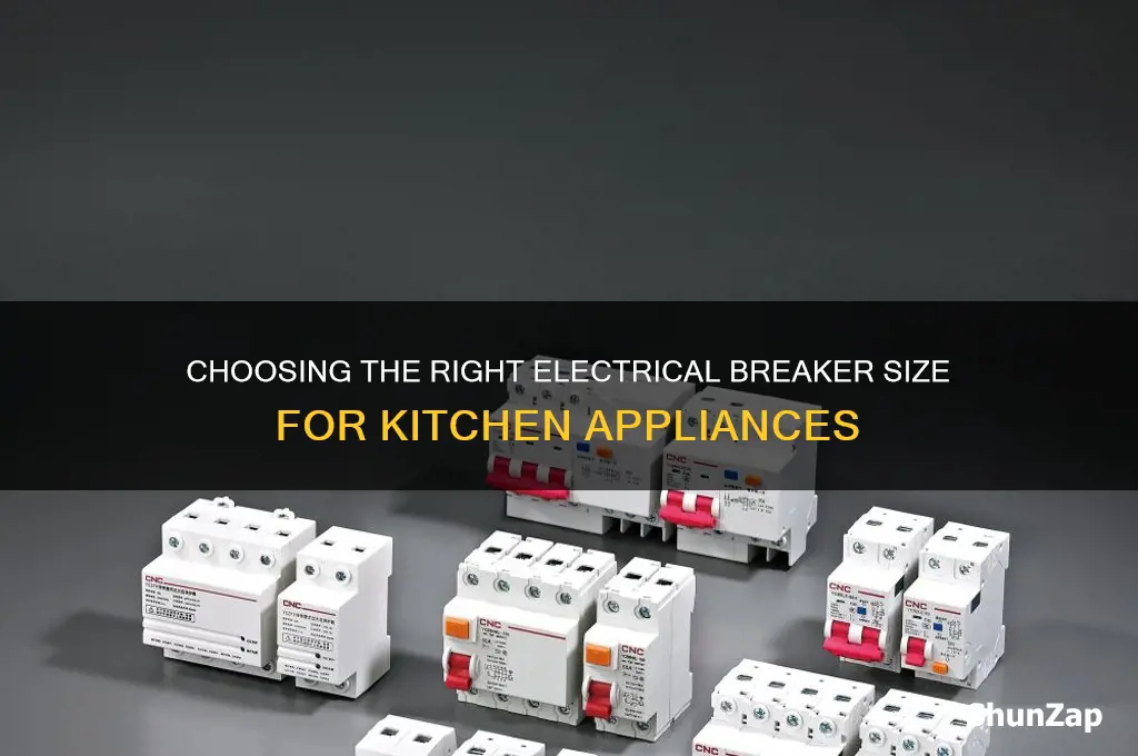 what size electrical breaker is used for all kitchen appliances