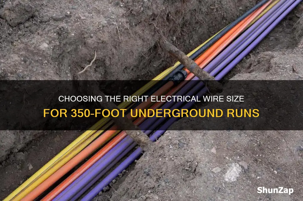 what size electrical wire to use for 350 ft underground