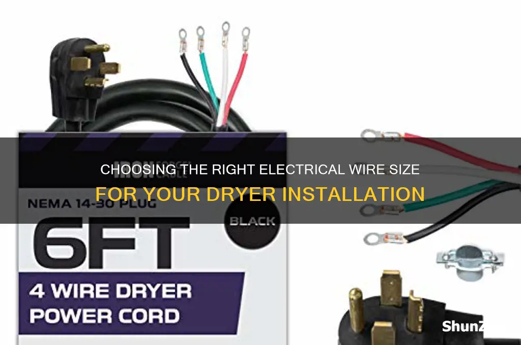 what size electrical wire to use for a dryer