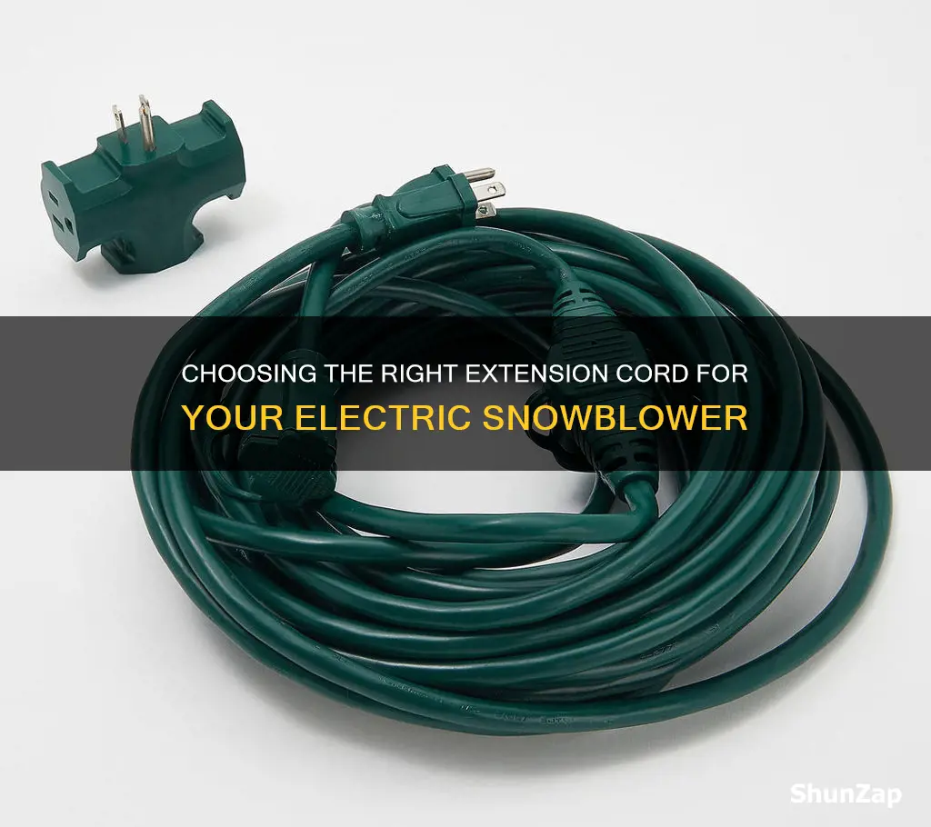 what size extension cord for electric snowblower