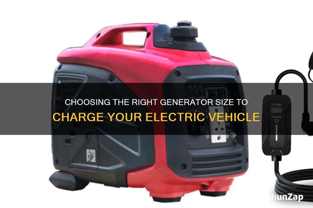 what size generator to charge an electric car