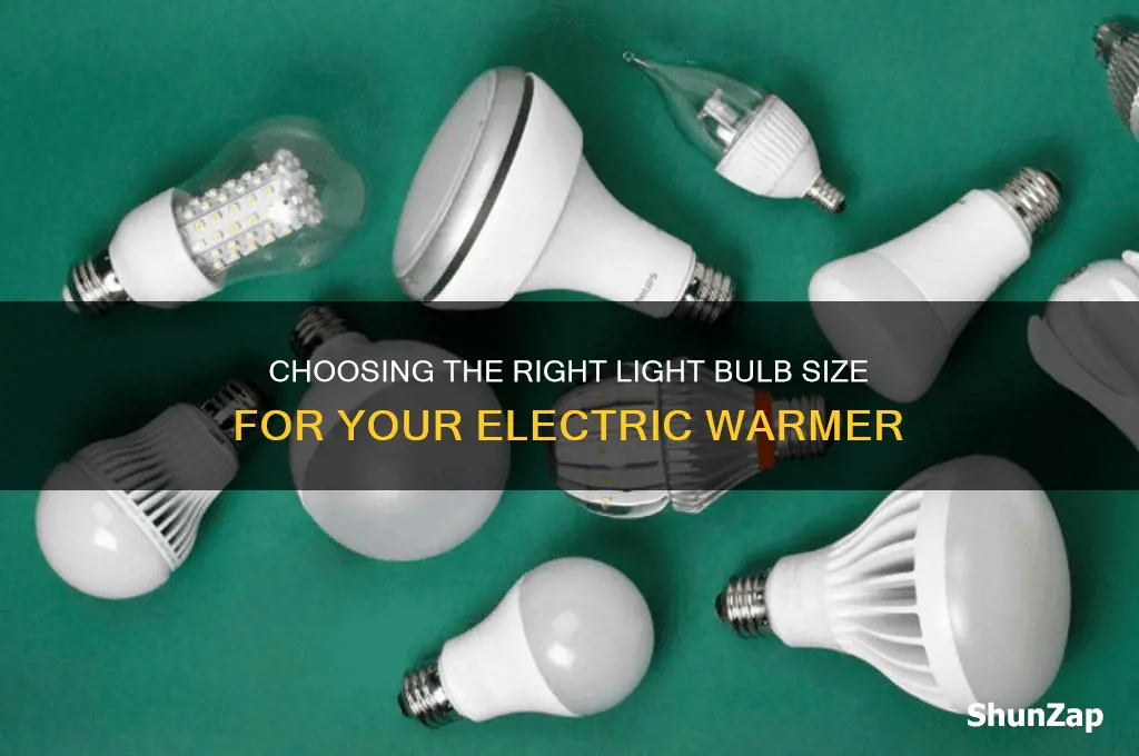 what size light bulb to use in any electric warmer