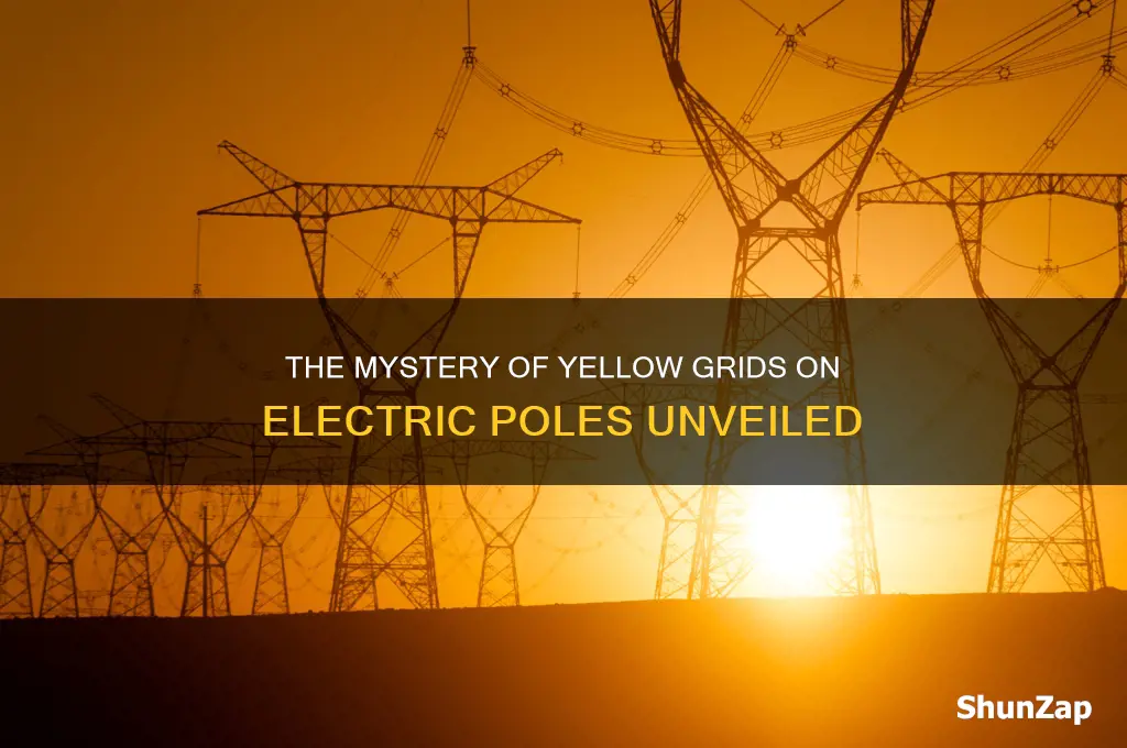 what so the yellow grids on electric poles mean
