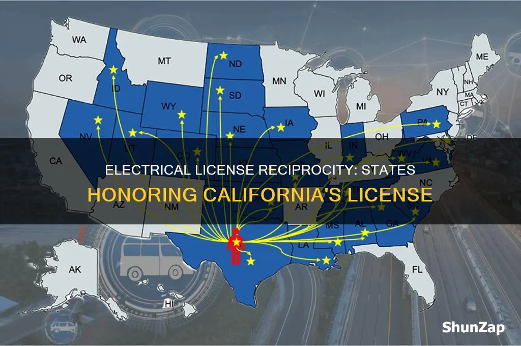 what states recipricate with california electrical license
