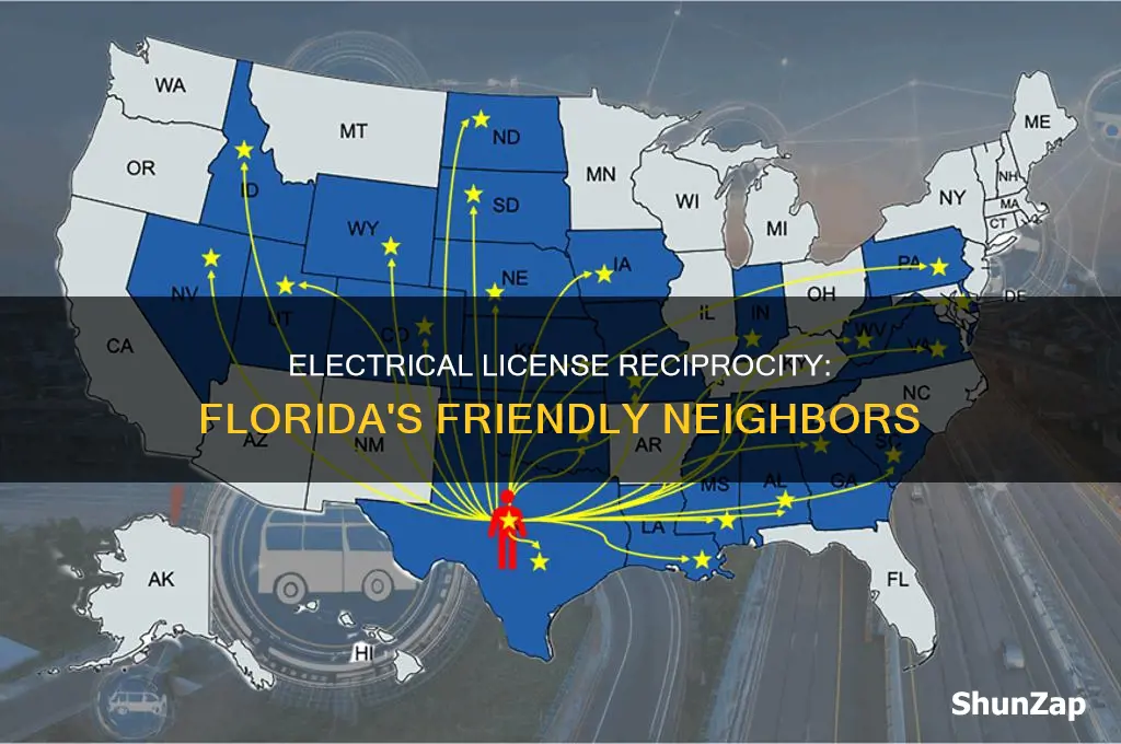 what states reciprocate electrical license with florida