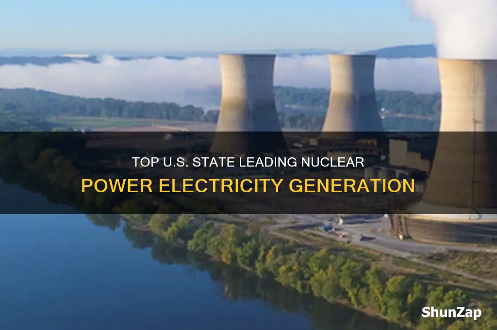 what stateswhich state produces the most electricity using nuclear power