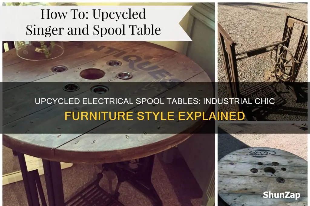 what style of furniture uses electrical spools as tables
