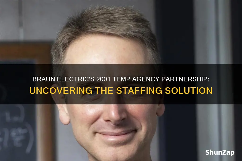 what temp agency did braun electric use in 2001