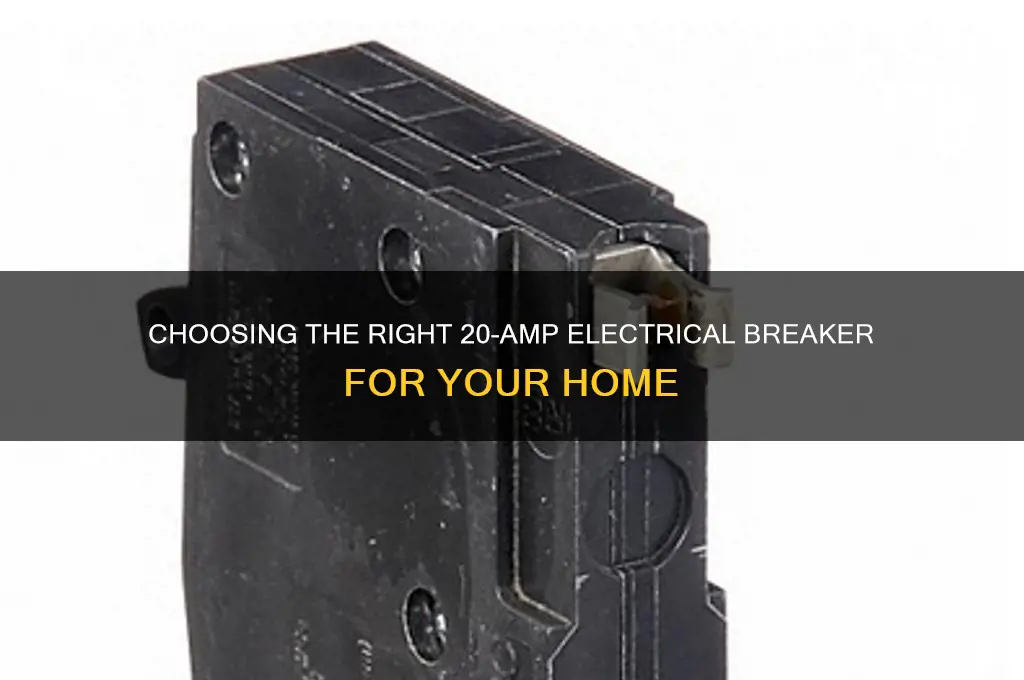 what to use for electrical braker for 20 amp