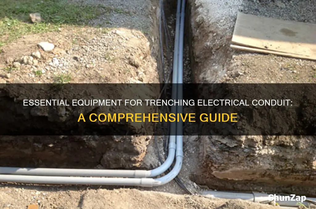 what type of equipment is used to trench electrical conduit