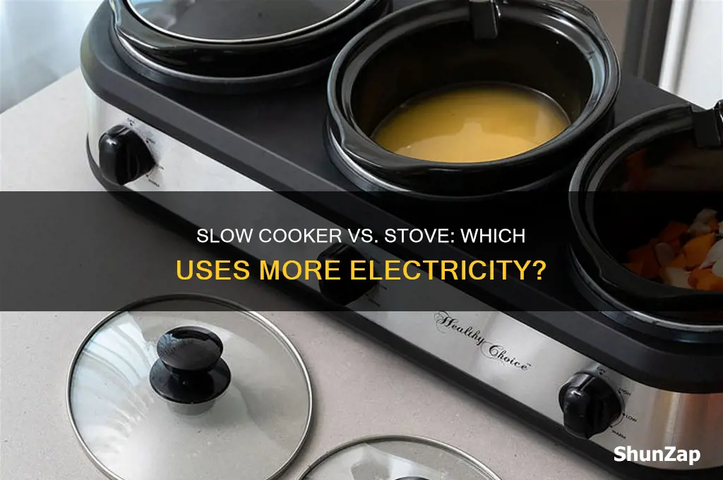what use more electricity a slow cooker or a stove