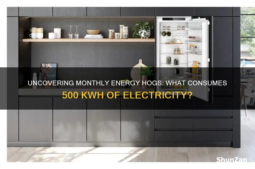 what uses 500 kwh of electricity in a month