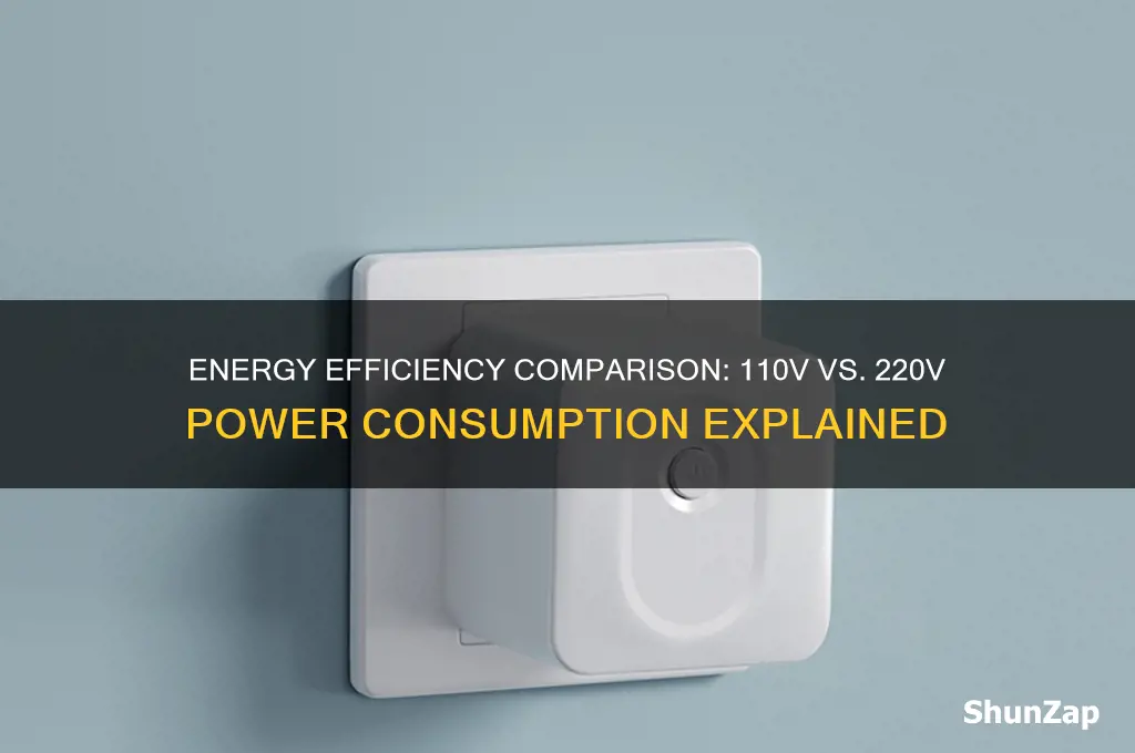 what uses less electricity 110 or 220