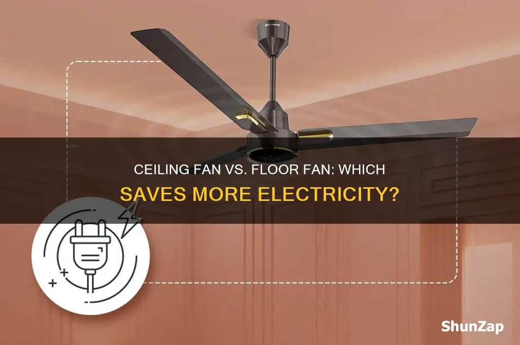 what uses less electricity ceiling fan or floor fan