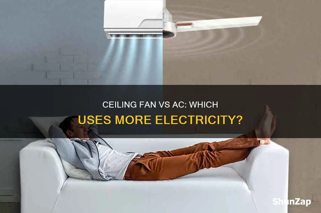what uses more electricity a ceiling fan or an ac