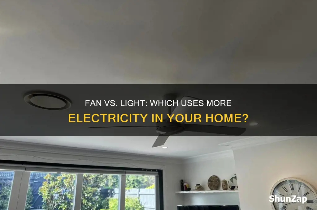 what uses more electricity a fan or a light
