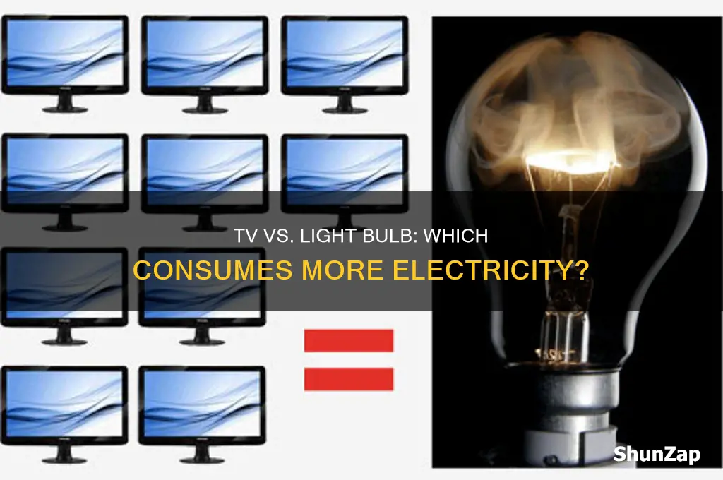 what uses more electricity a tv or a light bulb