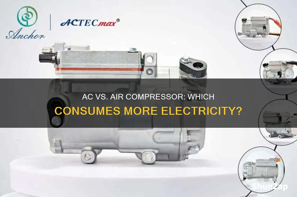 what uses more electricity ac or huge air compressor