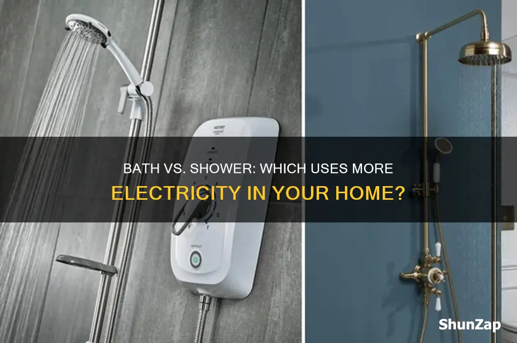 what uses more electricity bath or shower