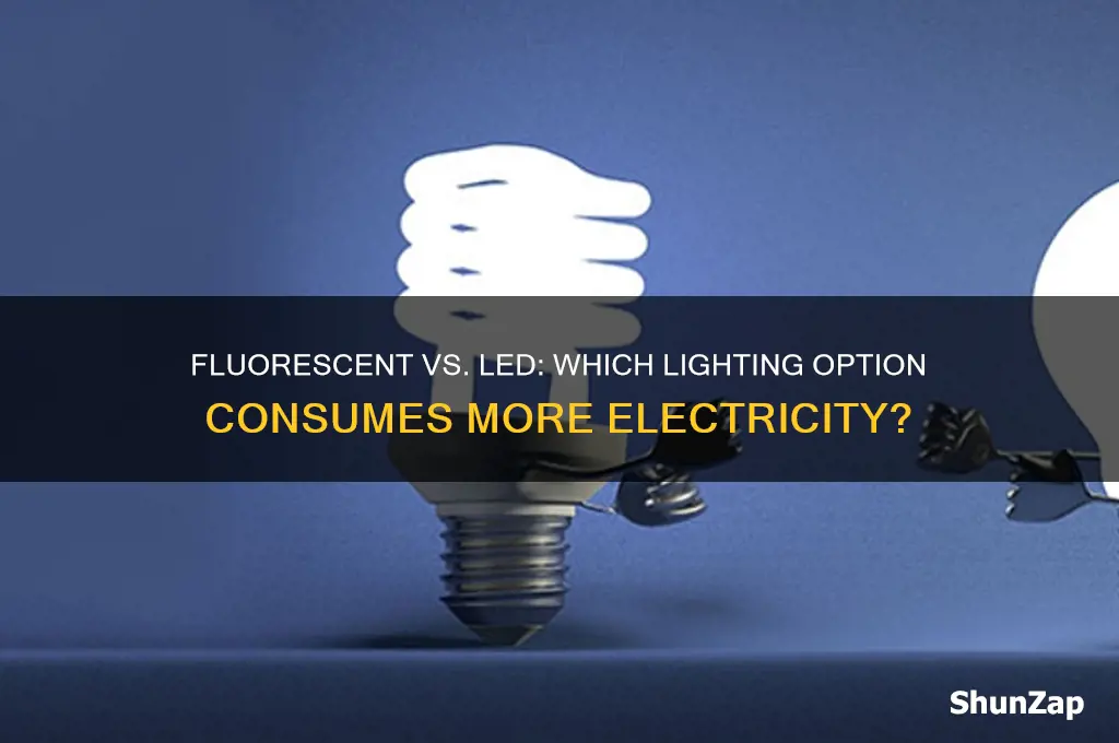 what uses more electricity fluorescent or led