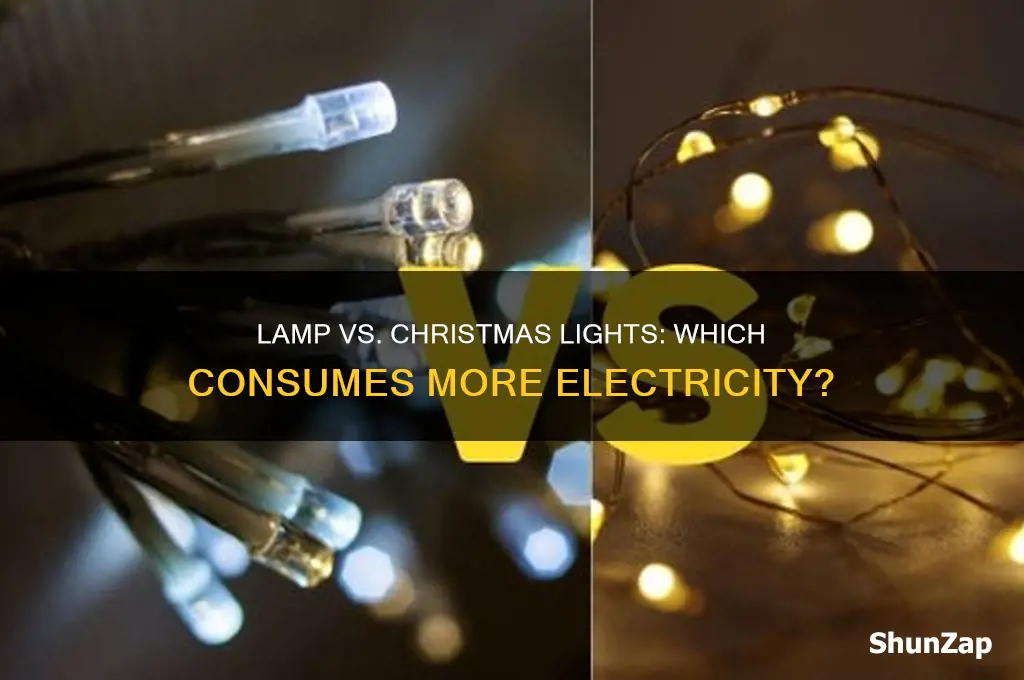 what uses more electricity lamp or christmas lights