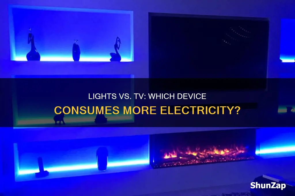 what uses more electricity lights or tv