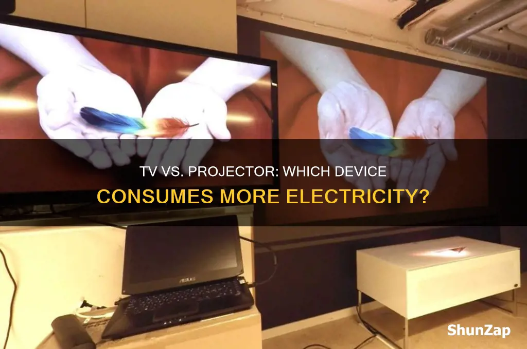 what uses more electricity tv or projector