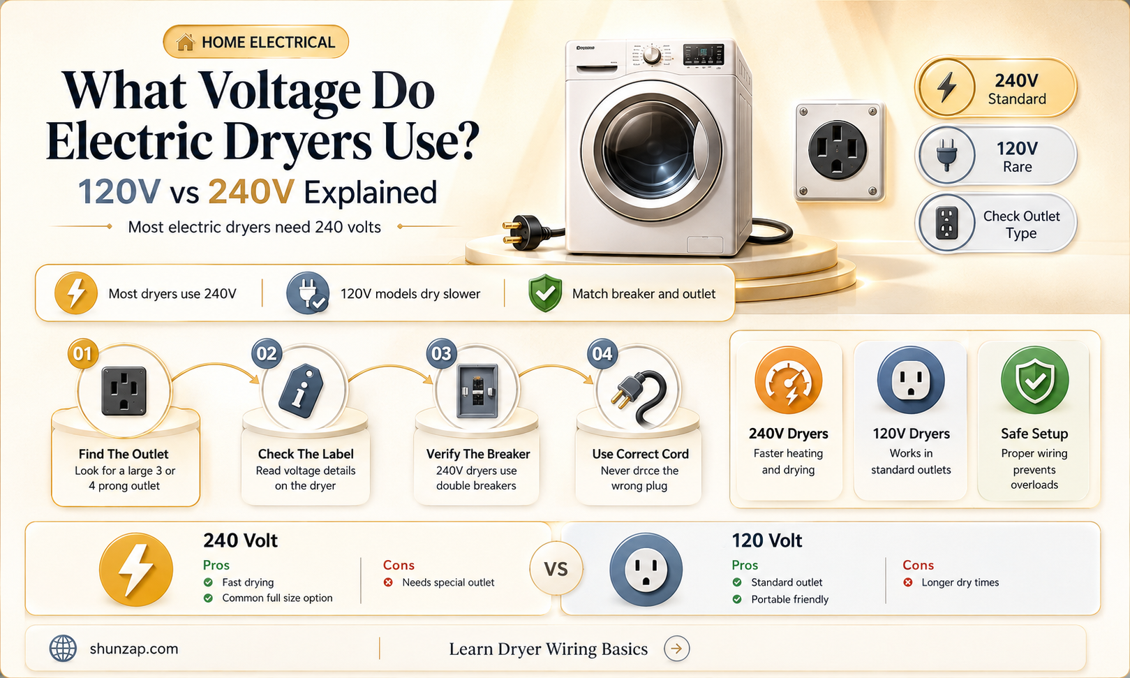 are electric dryers 120 or 240 volt
